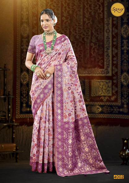 Rajvanshi 4 Saroj Pure Linen Sarees Supplier Gujarat