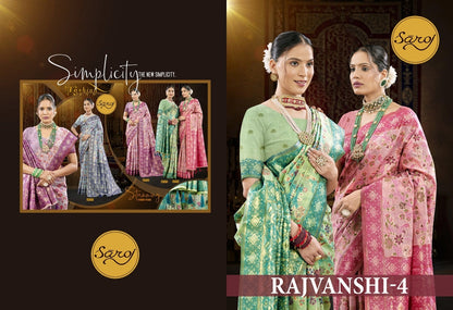 Rajvanshi 4 Saroj Pure Linen Sarees Supplier Gujarat