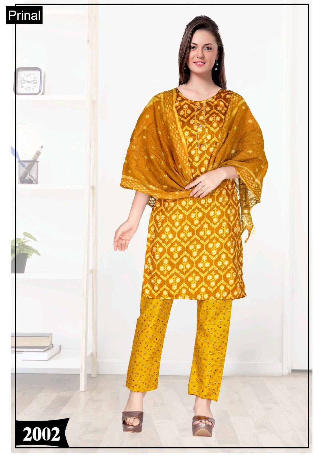 Rajvi 2 Prinal Cotton Silk Readymade Pant Style Suits Manufacturer Gujarat