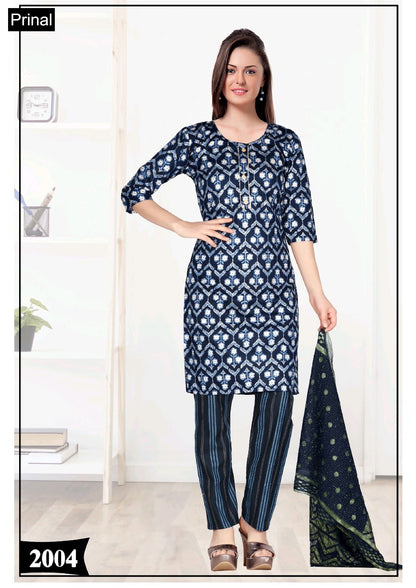 Rajvi 2 Prinal Cotton Silk Readymade Pant Style Suits Manufacturer Gujarat