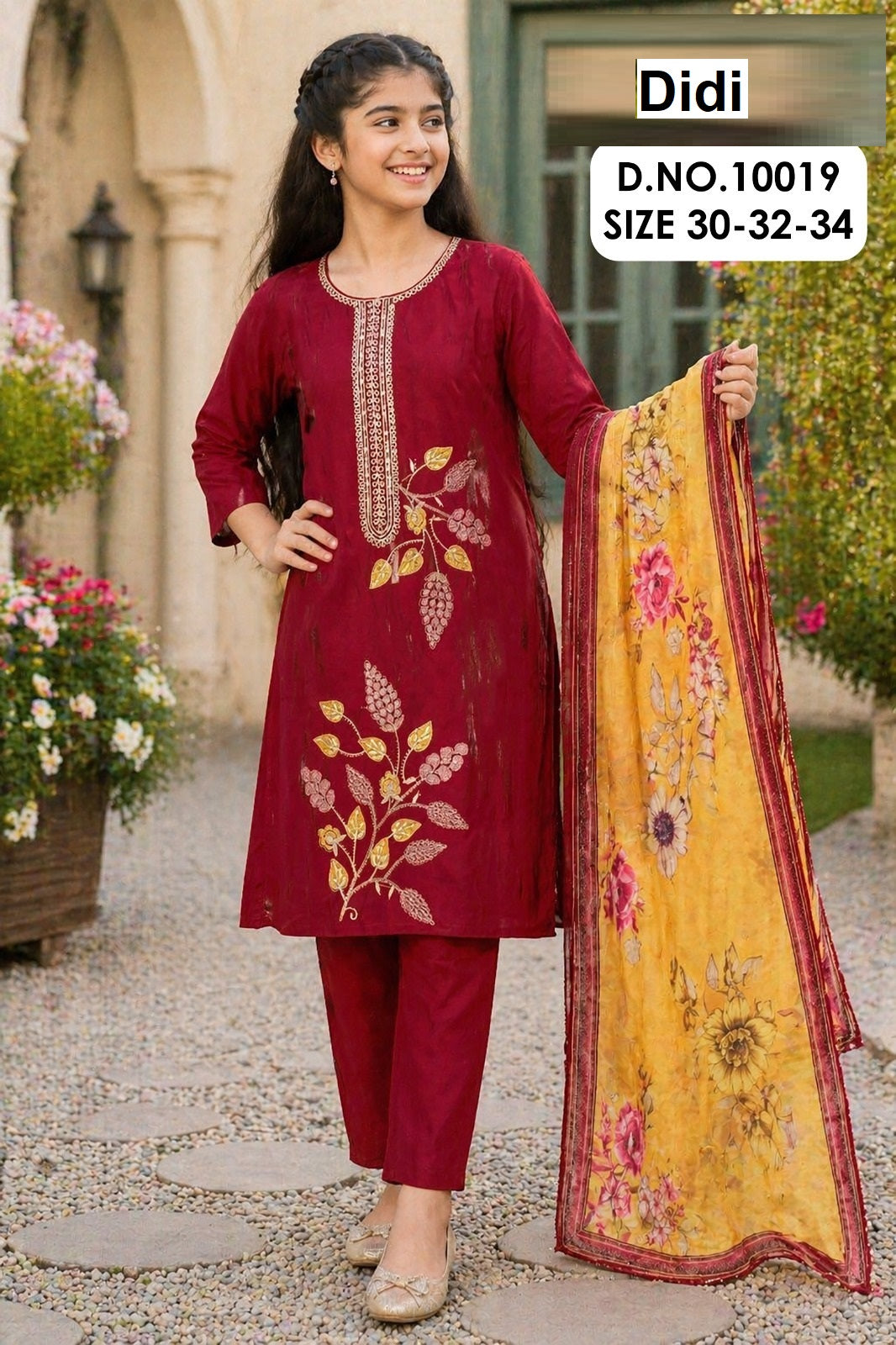 Rajvi 3 Dn 10019 Didi Roman Glass Girls Readymade Pant Suits Supplier India