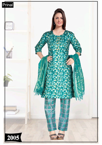 Rajvi Prinal Cotton Silk Readymade Pant Style Suits Supplier Gujarat