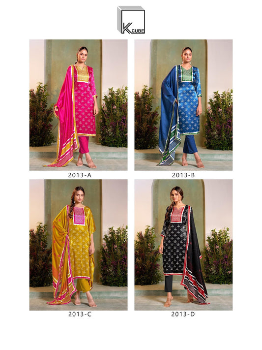 Rajvika K Cube Gaji Silk Pant Style Suits Supplier Ahmedabad