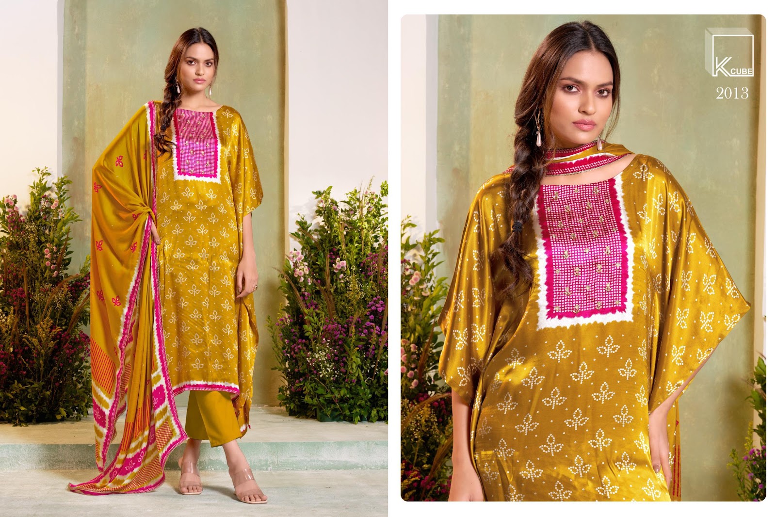 Rajvika K Cube Gaji Silk Pant Style Suits Supplier Ahmedabad