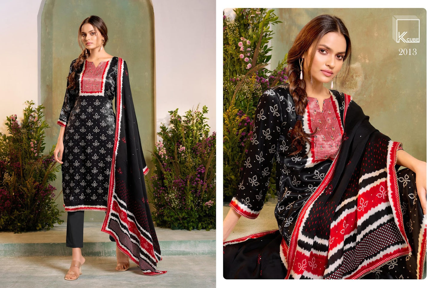 Rajvika K Cube Gaji Silk Pant Style Suits Supplier Ahmedabad