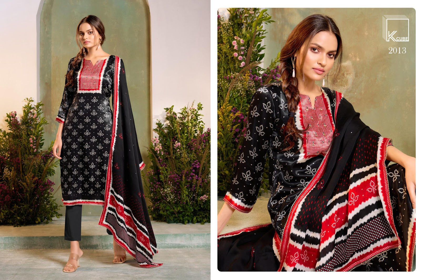Rajvika K Cube Gaji Silk Pant Style Suits Supplier Ahmedabad