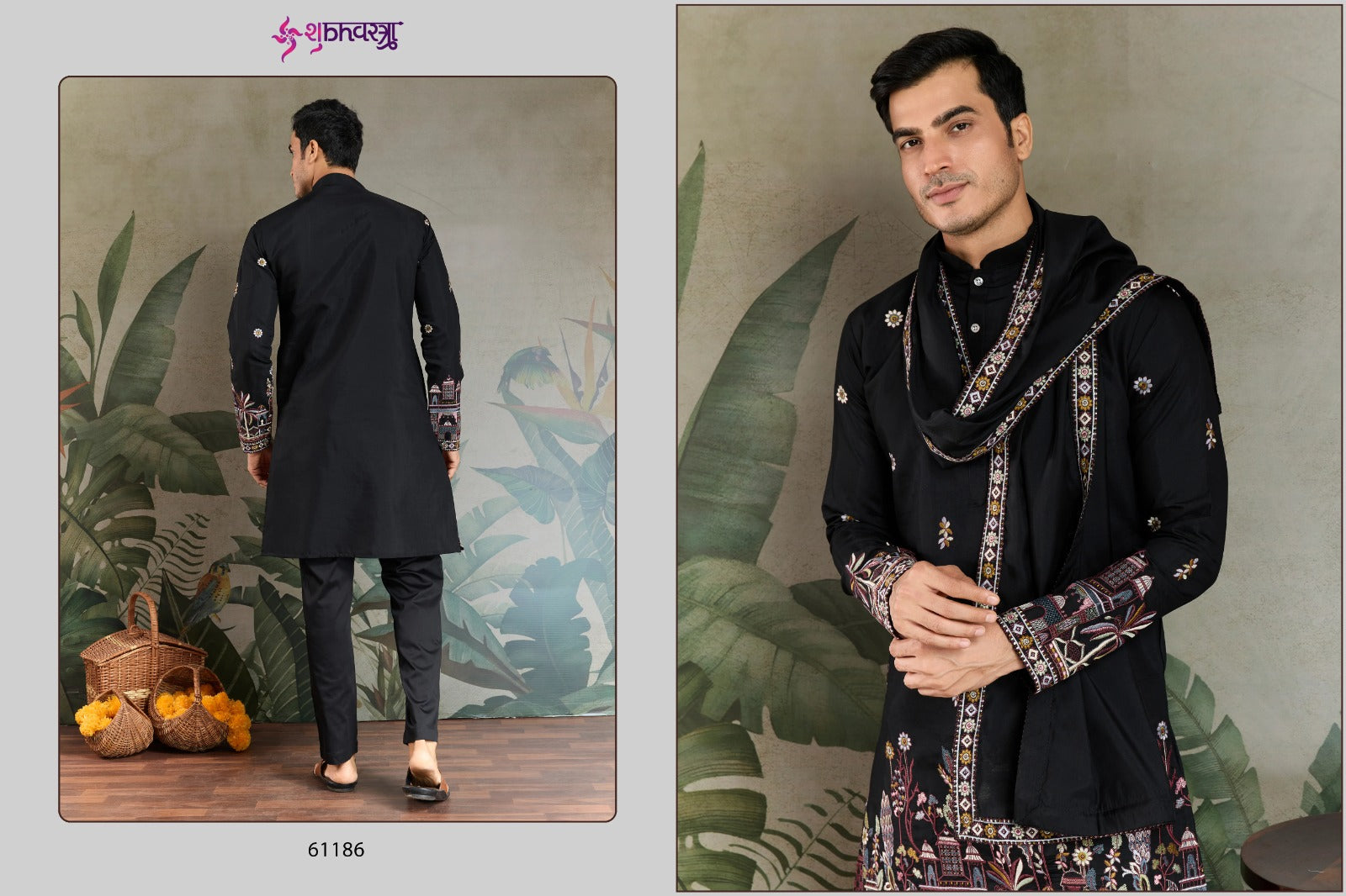 Rajwada Attire 3 Shubhvastra Viscose Silk Mens Kurta Dupatta Supplier Gujarat
