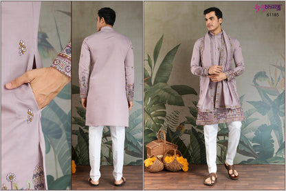 Rajwada Attire 3 Shubhvastra Viscose Silk Mens Kurta Dupatta Supplier Gujarat