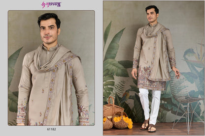 Rajwada Attire 3 Shubhvastra Viscose Silk Mens Kurta Dupatta Supplier Gujarat