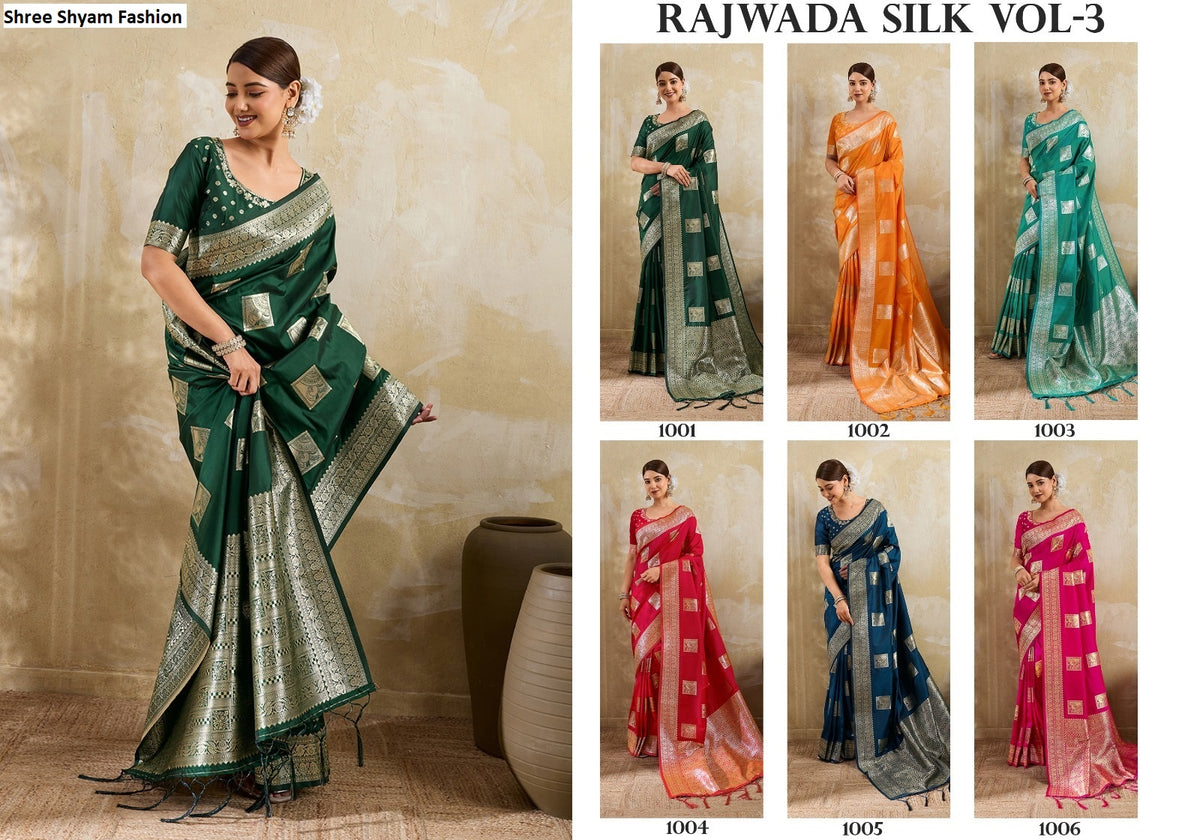 Rajwada Silk Vol 3 Shree Shyam Fashion Sarees Wholesale Rate