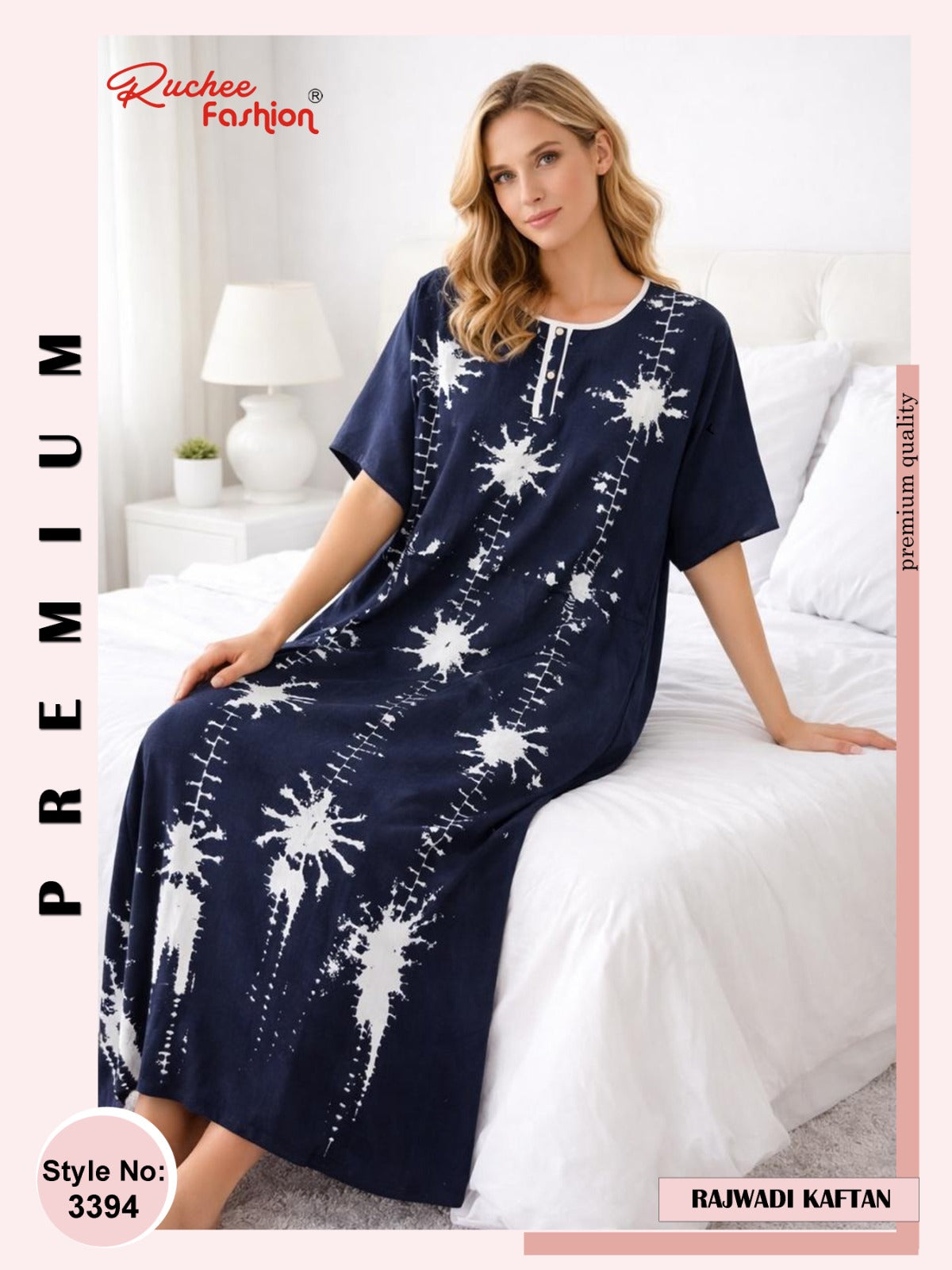 Rajwadi 0905 Ruchee Fashion Kaftan Nighty Supplier