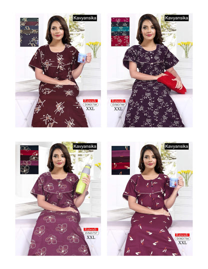 Rajwadi 2Xl Kavyansika Cotton Night Gowns Exporter Gujarat