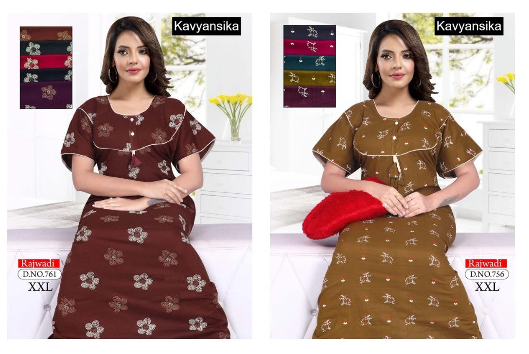 Rajwadi 2Xl Kavyansika Cotton Night Gowns Exporter Gujarat