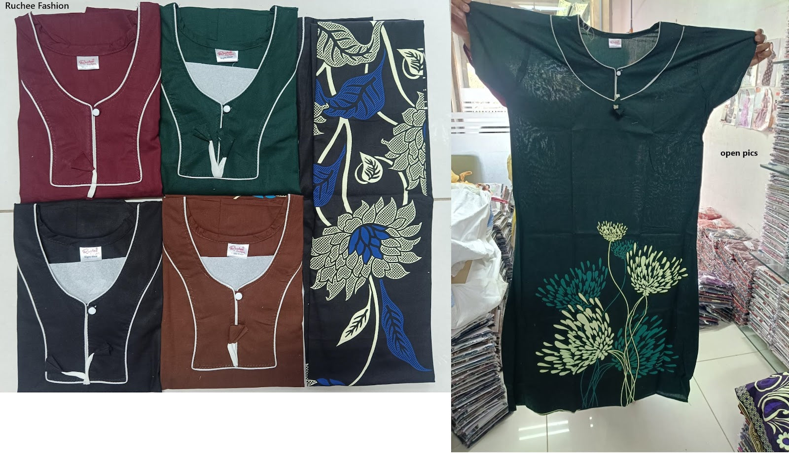 Rajwadi A-Line 0901 Ruchee Fashion Night Gowns Wholesaler Ahmedabad