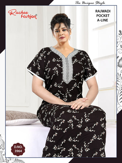 Rajwadi A-Line Ruchee Fashion Cotton Night Gowns Supplier