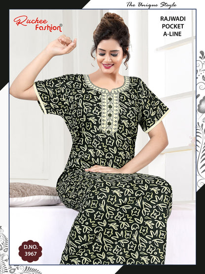 Rajwadi A-Line Ruchee Fashion Cotton Night Gowns Supplier