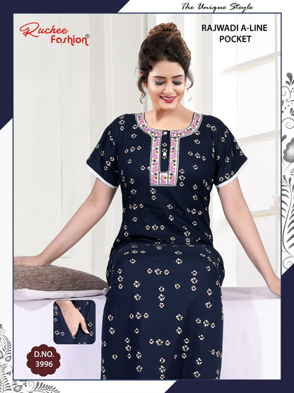 Rajwadi A-Line Ruchee Fashion Cotton Night Gowns Supplier