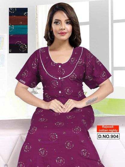 Rajwadi Cotton 3107 Kavyansika Night Gowns Wholesaler India
