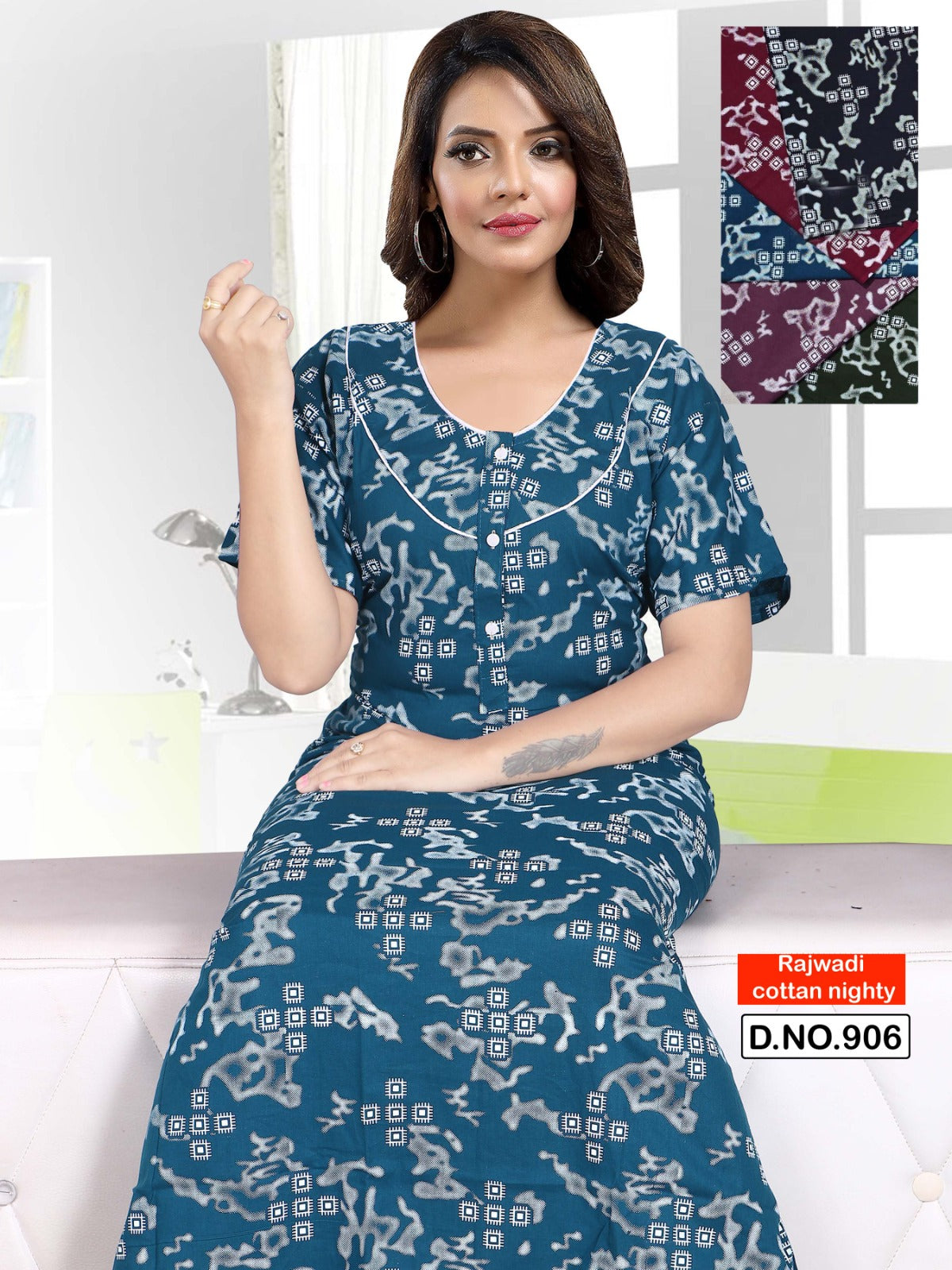 Rajwadi Cotton 3107 Kavyansika Night Gowns Wholesaler India