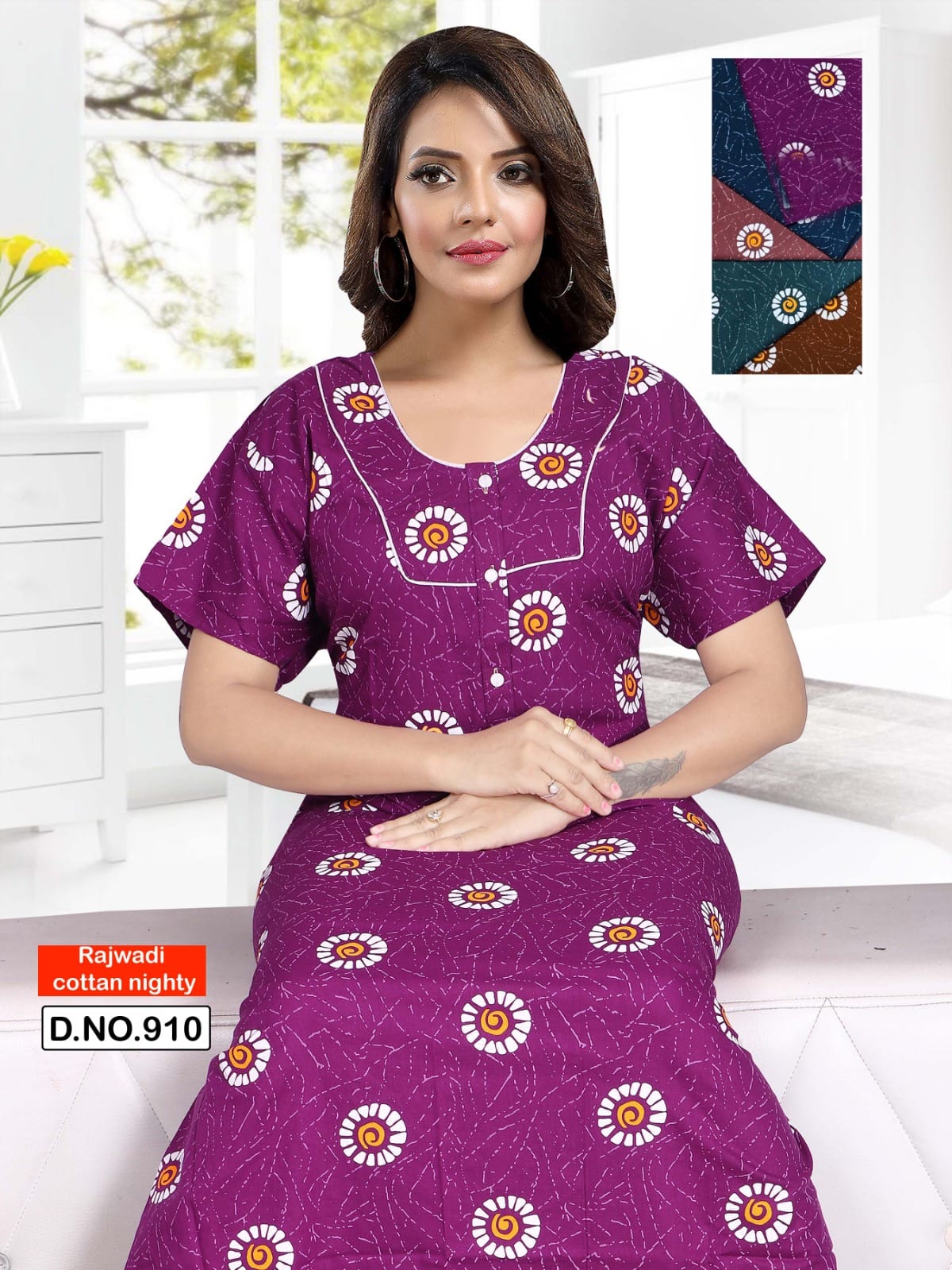 Rajwadi Cotton 3107 Kavyansika Night Gowns Wholesaler India