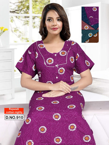 Rajwadi Cotton 3107 Kavyansika Night Gowns Wholesaler India