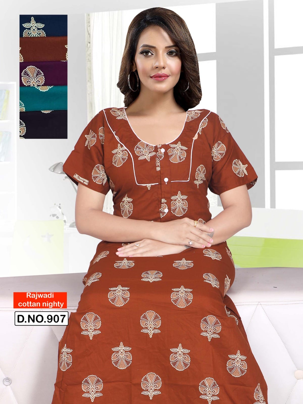 Rajwadi Cotton 3107 Kavyansika Night Gowns Wholesaler India