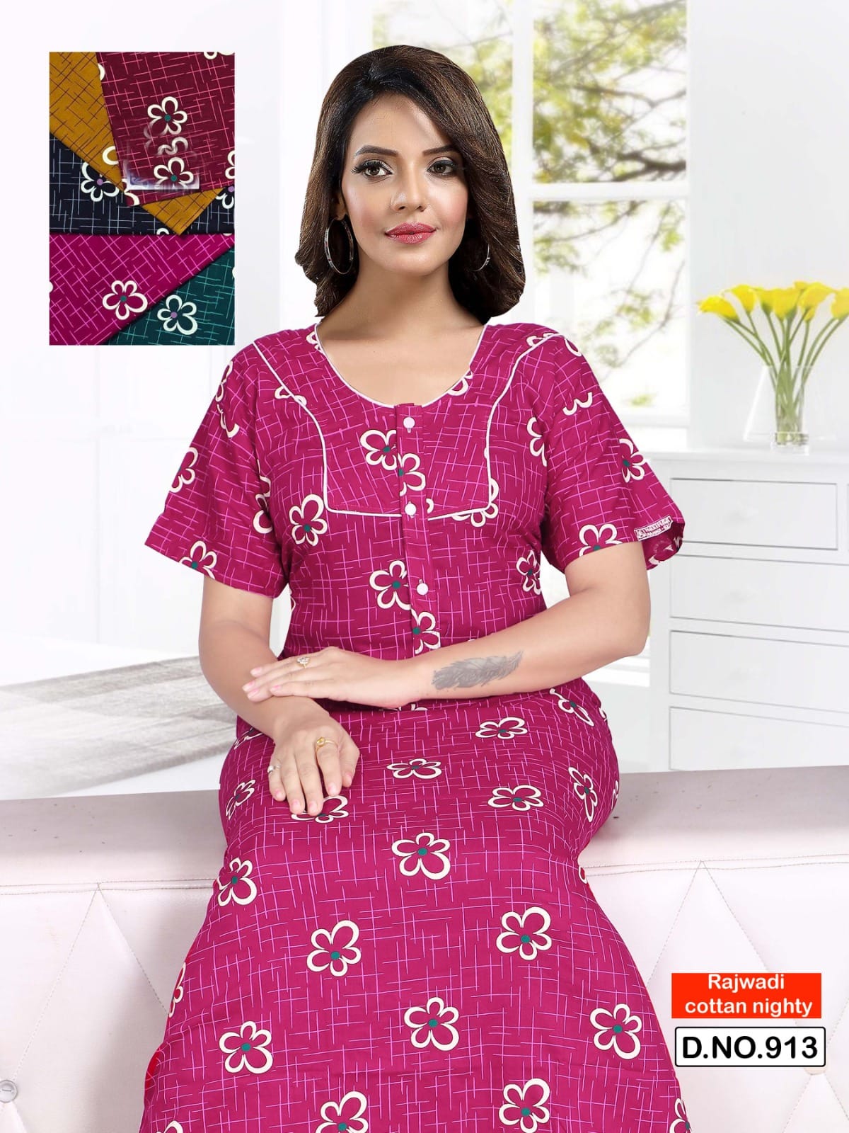 Rajwadi Cotton 3107 Kavyansika Night Gowns Wholesaler India