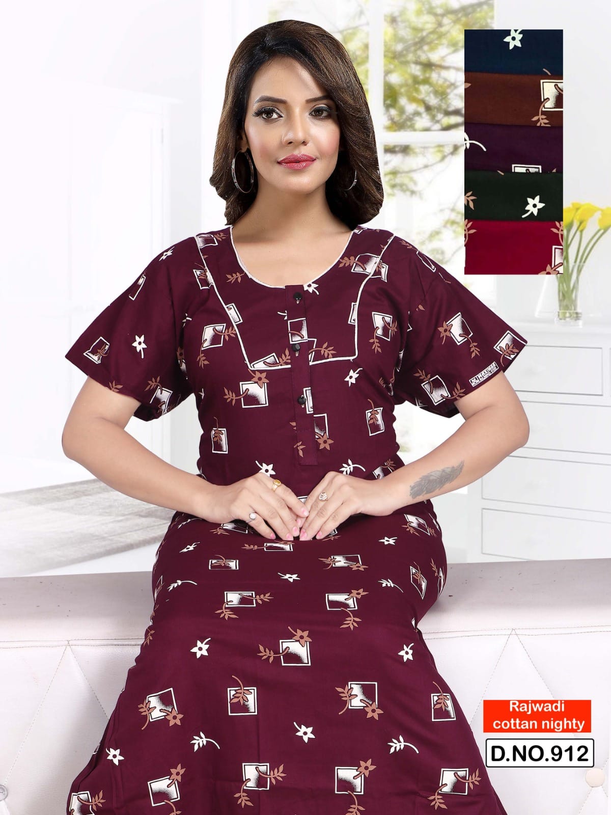 Rajwadi Cotton 3107 Kavyansika Night Gowns Wholesaler India