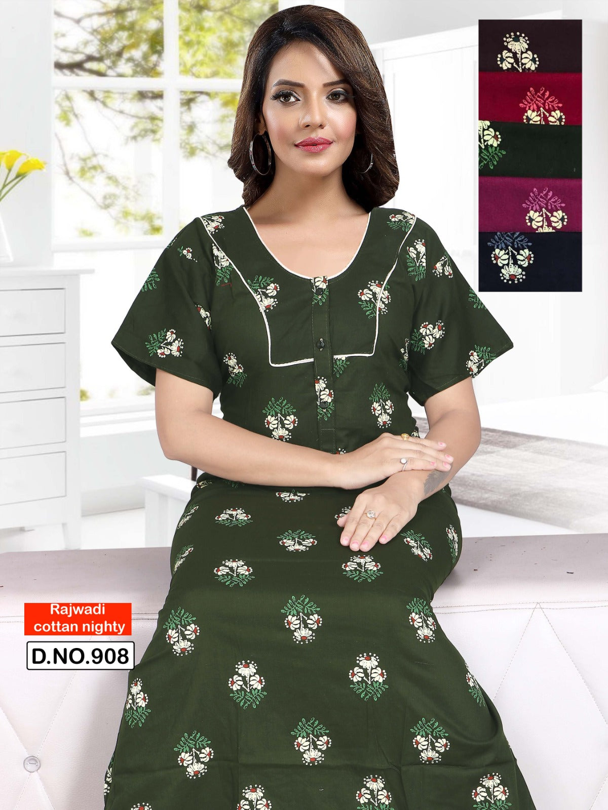 Rajwadi Cotton 3107 Kavyansika Night Gowns Wholesaler India
