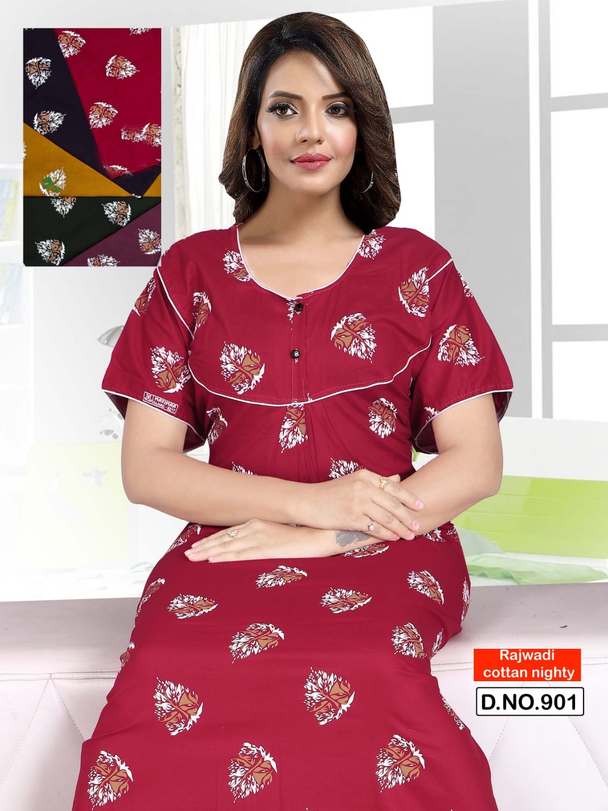 Rajwadi Cotton 3107 Kavyansika Night Gowns Wholesaler India