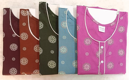 Rajwadi Cotton Ruchee Fashion Night Gowns Exporter India