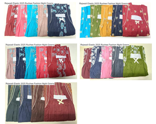 Rajwadi Elastic 2025 Ruchee Fashion Night Gowns Manufacturer India