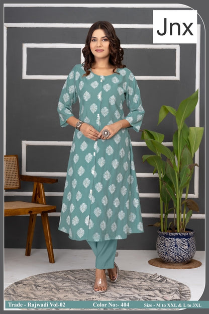 Rajwadi Jnx Roman Kurti Pant Set Wholesaler Ahmedabad