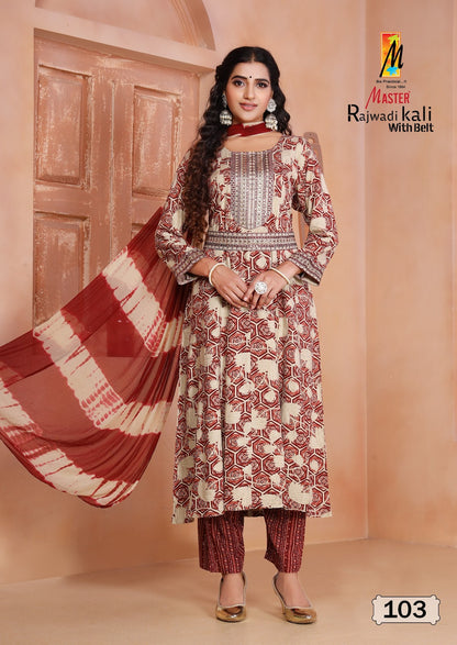 Rajwadi Kali Master Rayon Foil Readymade Pant Style Suits Supplier Gujarat