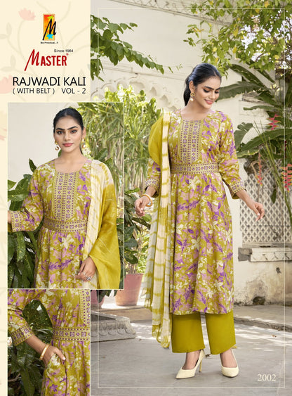 Rajwadi Kali Vol 2 Master Rayon Readymade Pant Style Suits Wholesaler India