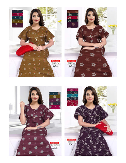 Rajwadi Kavyansika Cotton Night Gowns Wholesale
