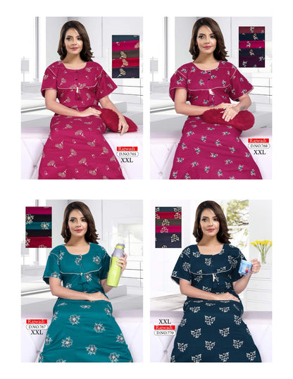 Rajwadi Kavyansika Cotton Night Gowns Wholesale