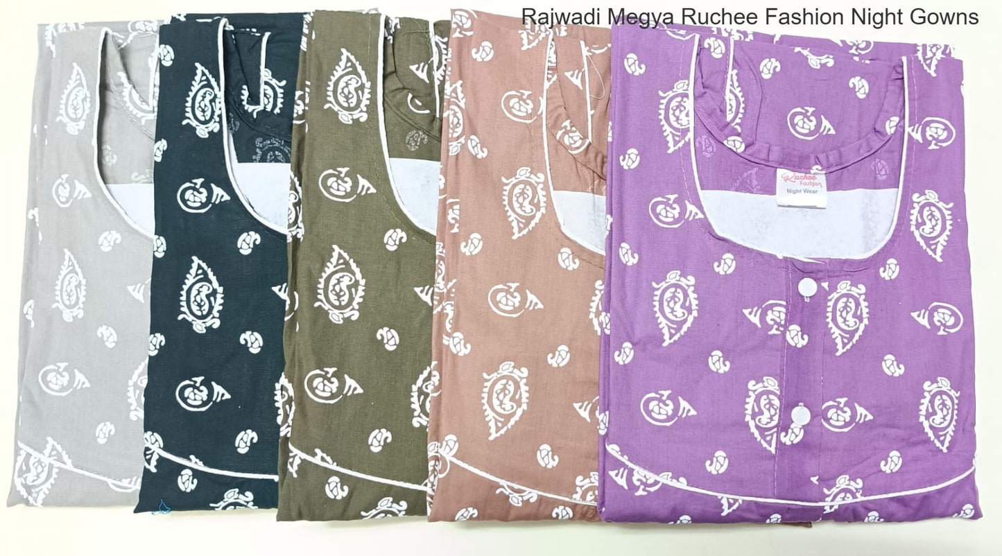 Rajwadi Megya Ruchee Fashion Night Gowns Wholesale