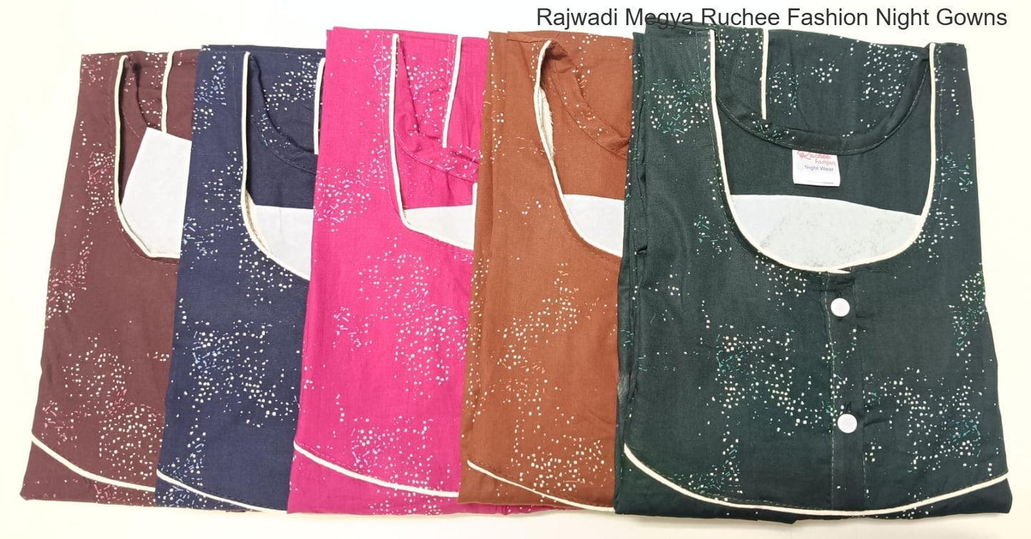 Rajwadi Megya Ruchee Fashion Night Gowns Wholesale