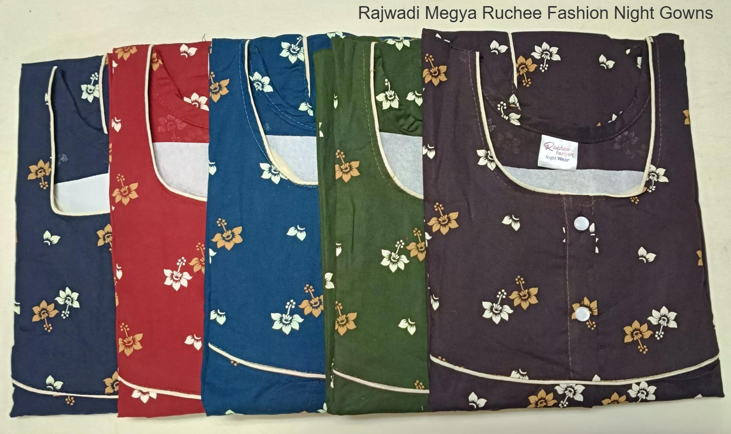 Rajwadi Megya Ruchee Fashion Night Gowns Wholesale
