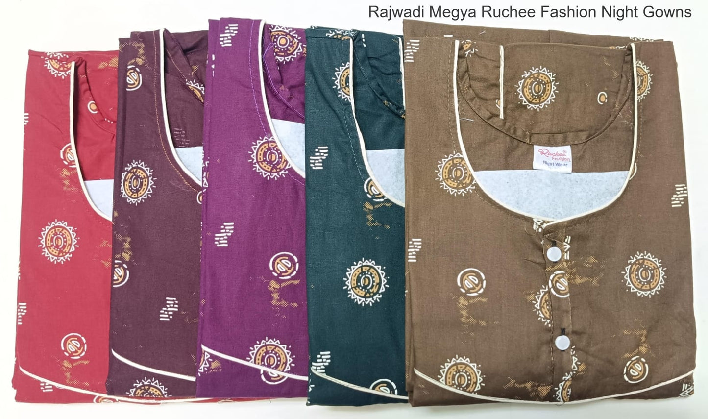 Rajwadi Megya Ruchee Fashion Night Gowns Wholesale
