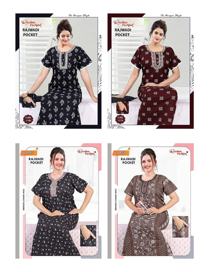 Rajwadi Pocket 2805 Ruchee Fashion Night Gowns Wholesale Price