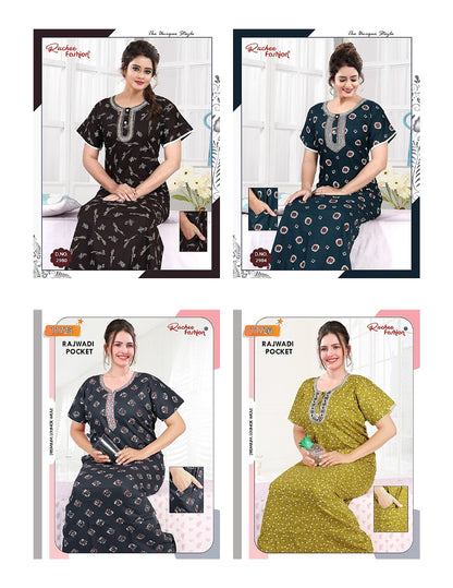 Rajwadi Pocket 2805 Ruchee Fashion Night Gowns Wholesale Price