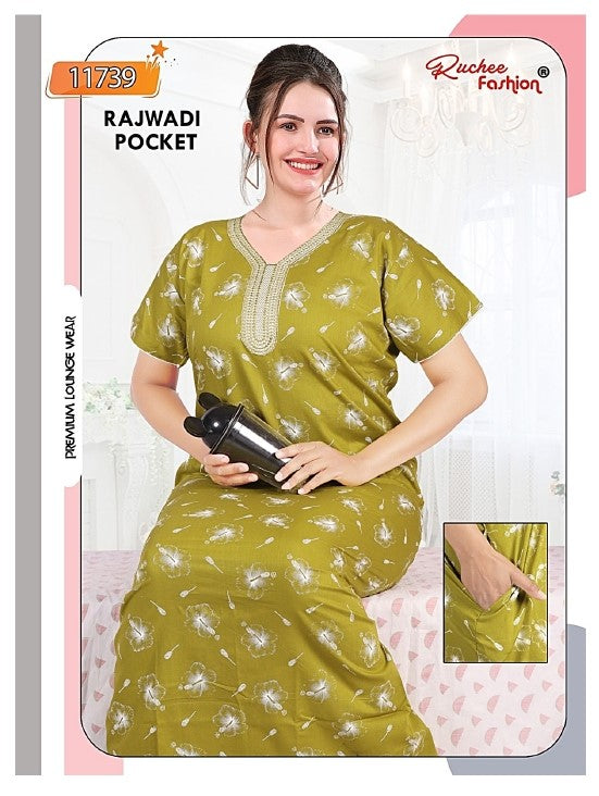 Rajwadi Pocket 2805 Ruchee Fashion Night Gowns Wholesale Price