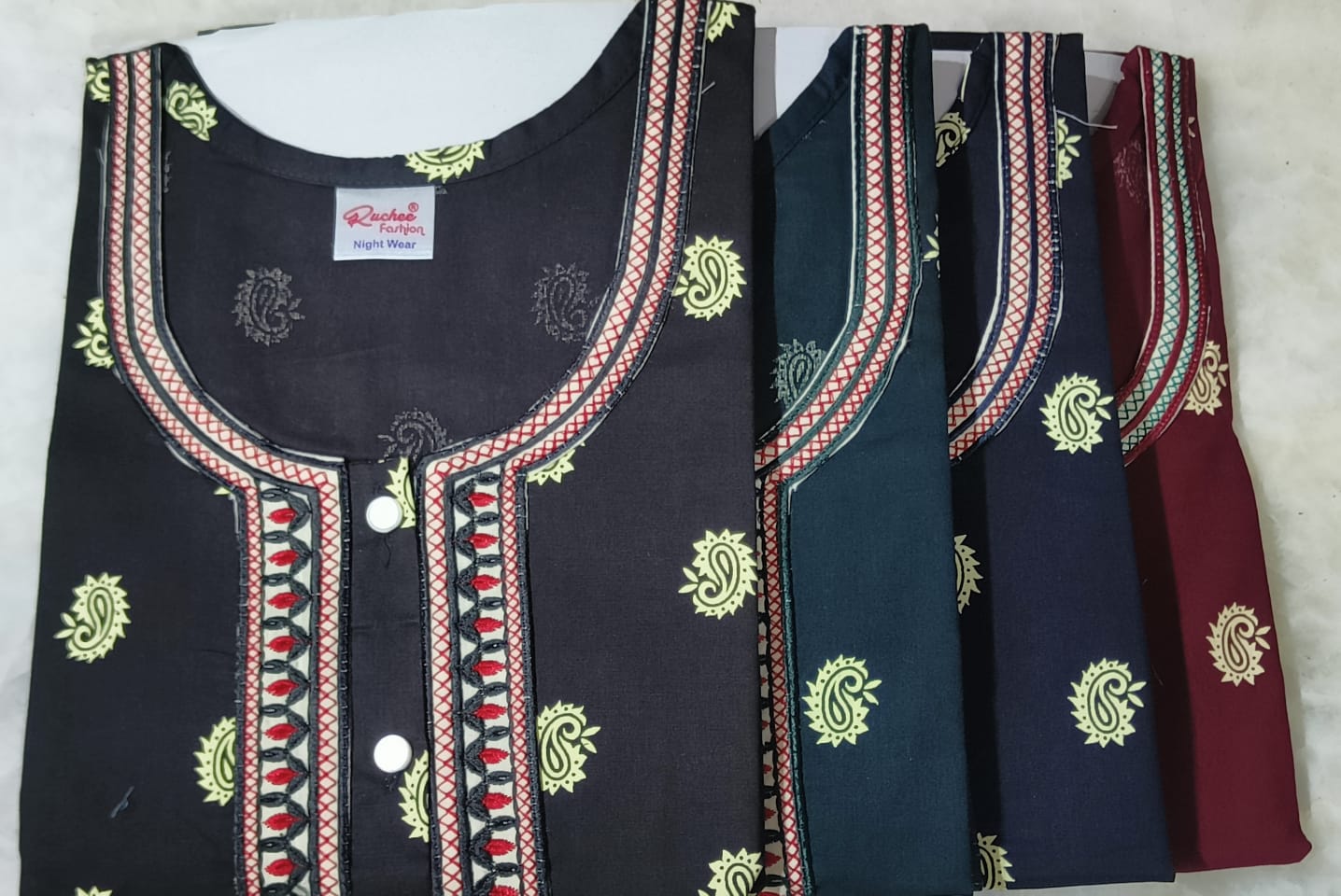 Rajwadi Pocket Ruchee Fashion Night Gowns Supplier Gujarat