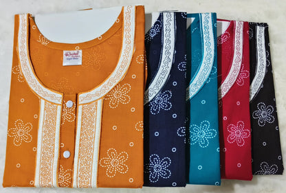 Rajwadi Pocket Ruchee Fashion Night Gowns Supplier Gujarat