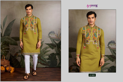 Rajwadi Raas 2 Shubhvastra Viscose Silk Mens Kurta Exporter India