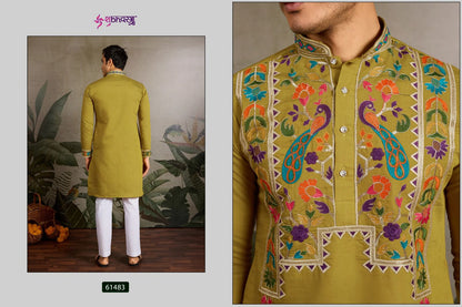 Rajwadi Raas 2 Shubhvastra Viscose Silk Mens Kurta Exporter India