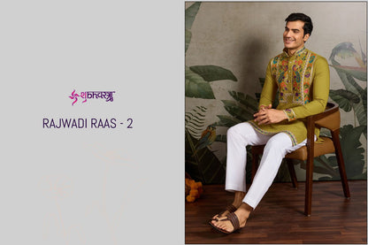 Rajwadi Raas 2 Shubhvastra Viscose Silk Mens Kurta Exporter India