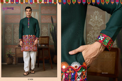 Rajwadi Raas 3 Shubhvastra Cotton Silk Mens Kurta Wholesaler Gujarat